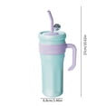 thumbnail image 2 of Botella de agua aislada de 1,25 L con pajita, doble pared, aislamiento al vacío, de acero inoxidable, termo a prueba de fugas, ideal para bebidas frías y calientes. Gran capacidad para el hogar, la, 2 of 7