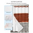 thumbnail image 4 of No Hook Shower Curtain with Snap-in Liner, Brown Striped Waterproof Fabric Bathroom Curtains, Farmhouse Stripes Modern Abstract Art Bath Curtains & Mesh Top Window Stand Up Stall 36"x72", 4 of 9