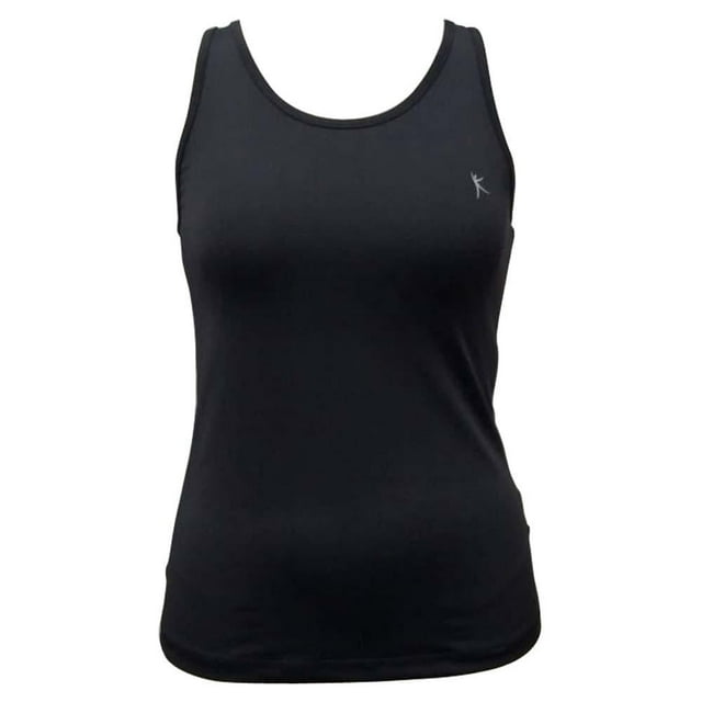 Playera Danskin para Mujer, Deportiva Negro Talla G, sin mangas con ajuste entallado y tiras cruzadas en la espalda, confeccionada en material ligero que absorbe la humedad para mantener fresca y seca durante el ejercicio; también es ideal para actividades al aire libre y caminatas.