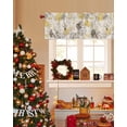 thumbnail image 3 of Yellow Grey Botanical Curtain Valance for Windows/Living Room/Kitchen/Bathroom/Café, Short Rod Pocket Tier Curtain Window Treatment Panel Spring Floral Watercolor Rustic Topper Curtain 60''x18'', 3 of 6