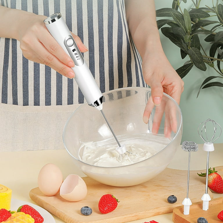1 Set Electric Egg Beater - USB Rechargeable - 3 Gears - Handheld Whisk -  Coffee Blender for Kitchen 