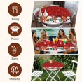 thumbnail image 7 of Red Snowman Round Tablecloth, Fitted Table Cover with Elastic for 45"-54" Round Tables, Christmas Winter Snowflake Xmas Tree Table Cloth Outdoor Indoor Dinning Party Waterproof Tablecloths, 7 of 7