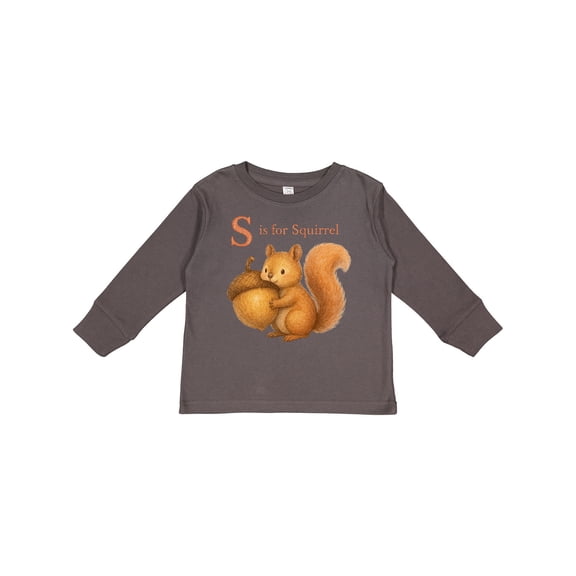 Inktastic S is for Squirrel Boys or Girls Long Sleeve Toddler T-Shirt