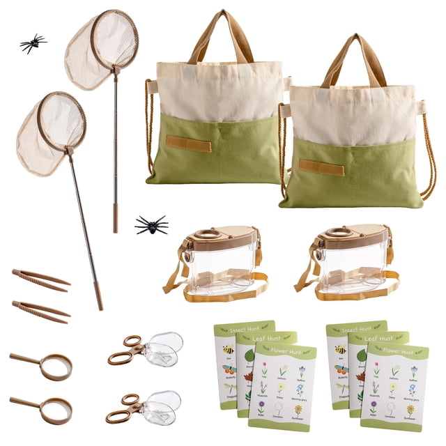 Kit de captura de insectos ROBOTIME, 2 juegos con red para mariposas, para niños de 3 a 12 años