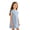 Sky Blue, variant on Grblisyd Dresses for Girls Kids Casual Crewneck Loose Short Sleeve Dress Solid Color Midi Dress 10-12 Years