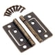 thumbnail image 5 of 2 unids 50x24mm muebles antiguos bisagras gabinete cajón puerta tope bisagra decorativo armario decorativo bisagras for caja de madera con tornillos, 5 of 6