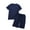 Navy, variant on Comfy Pajamas for Men Set Father's Day Gift Men Fashion Solid Pajama Pajamas Set Short Sleeve Loungewear 2 Piece Pj Shorts Sets Soft Sleepwear