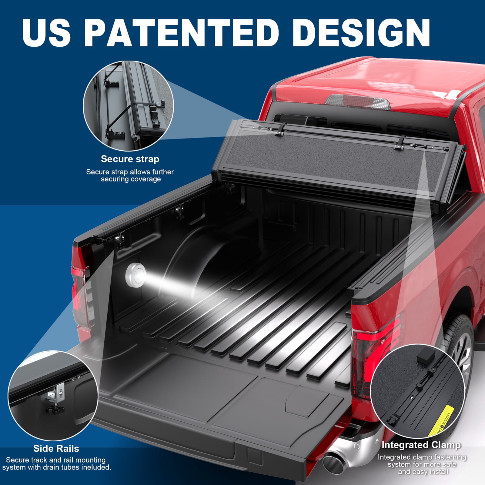 MOSTPLUS 5.8FT 4-Fold Tonneau Cover for 2019-26 Silverado Sierra Half Low-Profile Bed