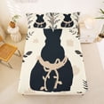 thumbnail image 5 of Erosebridal Cartoon Bunny Silhouette Queen Sheet Sets,Easter Theme Rustic Plant Leaves Bed Set For Girls Kids 4-Piece, 5 of 6