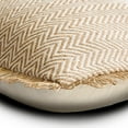 thumbnail image 2 of The HomeCentric Cushion Cover Custom, Decorative Beige Pack of 2, 24x24 inch (60x60 cm) Throw Pillow Cases, Jute Jute Lace & Moroccan Throw Pillows For Sofa, Chevron Contemporary Style - Jute Classic, 2 of 3