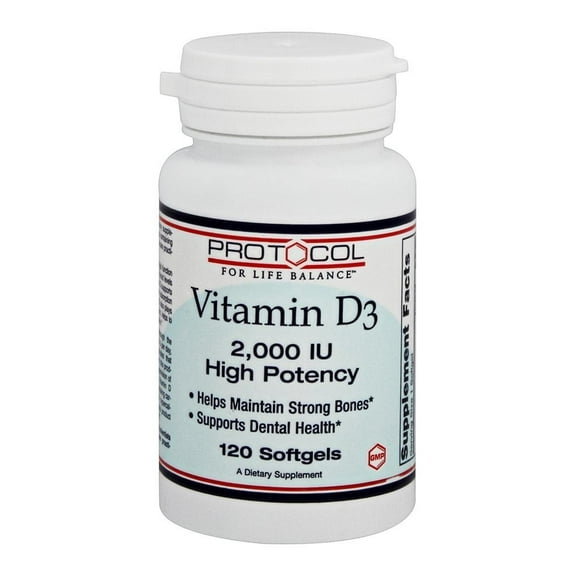 Protocol for Life Balance Vitamin D3 2,000 IU - 120 Softgels