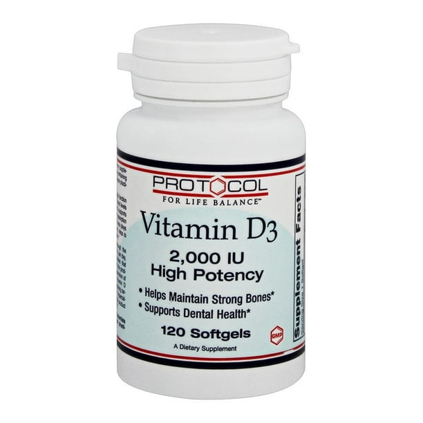 Protocol For Life Balance Vitamin D3 2,000 IU (High Potency) Supports Calcium Absorption