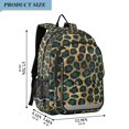 thumbnail image 2 of FORMRS Unisex School Backpack 17" Student Travel Bag with Laptop Compartment, Green Leopard Print Pattern, 2 of 7