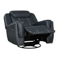 thumbnail image 5 of Lexicon Littleton Swivel Faux Leather Glider Reclining Chair in Blue, 5 of 8