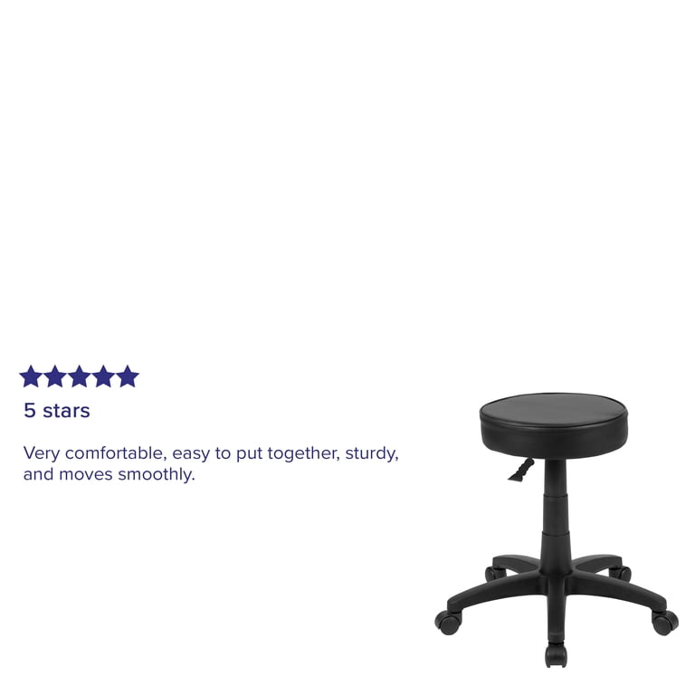 Flash Furniture Baker Black Adjustable Work Height Chair, Rolling