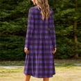 thumbnail image 6 of Odbmxy Women Midi Dress Plaid Fall Tunic Long Sleeve Smock Casual Shift Dress for Women Loose Everyday, 6 of 7