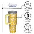thumbnail image 4 of OBREWU Yellow Dog Paw Footprint Tumbler with Handle and Lid,Yellow Dog Paw Footprint 40oz Double Wall Vacuum Insulated Tumbler,Cups Gift for Women and Men, 4 of 7