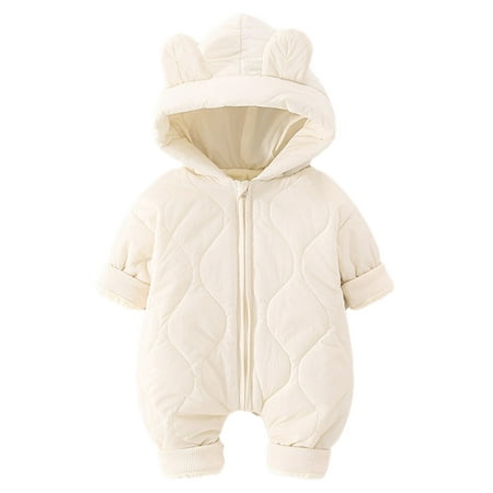 

Babies autumn and winter one-piece clothes;boys and girls crawling clothes（Beige） 66cm，G86193