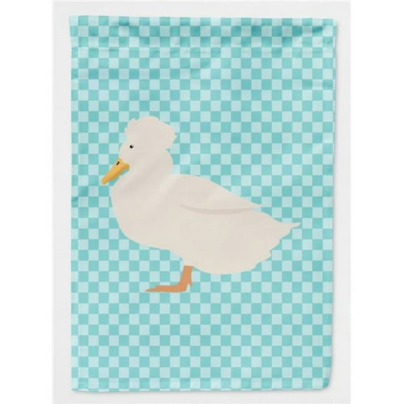 Carolines Treasures BB8031GF Crested Duck Blue Check Flag Garden Size