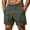 Green, variant on Mens Button Fly Partial Elastic Waist Casual Cargo Shorts Multi Big Flap Pocket Breathable Soft Twill Lightweight Outdoor Daily Workout Summer Apparel Khaki 5XL