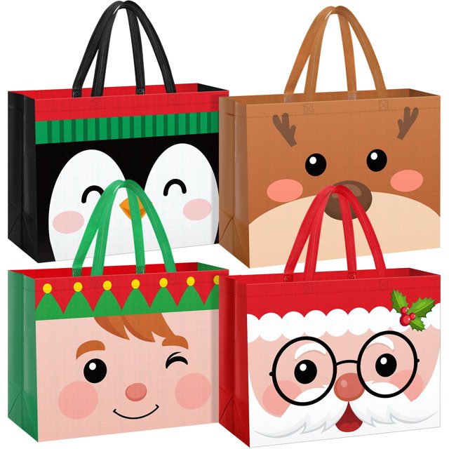 Bolsas de Regalo Navideñas Hillban 24 Pzs 42x32x17 cm Reutilizables