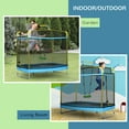 thumbnail image 5 of Qaba 3-in-1 Trampoline for Kids, 6.9' Kids Trampoline with Enclosure, Swing, Gymnastics Bar, Toddler Trampoline for Outdoor/Indoor Use, Light Blue, 5 of 9