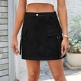 thumbnail image 6 of Mawalde Women Cargo Mini Skirt Denim Jean Dress with Pocket Black XL, 6 of 7