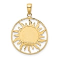 thumbnail image 3 of Real 14kt Yellow Gold Diamond-cut Sun with Moon and Stars Charm Pendant; for Adults and Teens; for Women and Men, 3 of 4