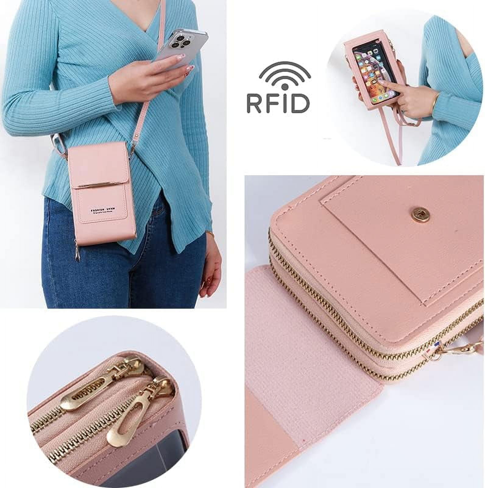 Anti-Theft Leather Bag,Small Crossbody Cell Phone Purse Wallet for  Women,RFID Block Phone Purse Crossbody with Shoulder Strap - Walmart.com