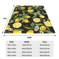 thumbnail image 3 of Fuzoiu Lemon Fruits Flowers Leaves Print Ultra-Soft Micro Fleece Blanket,All Seasons Flannel Throw, Lightweight Blanket for Bed, Sofa, Couch, Movie Night, Camping, and Travel-60"x50", 3 of 7
