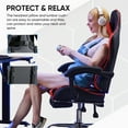 thumbnail image 6 of EDX Ergonomic Gaming Chair High Back Office Chair with Lumbar Support and Adjustable Armrests Swivel Racing Chair, Black and Red, 6 of 9