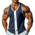thumbnail image 3 of Kladzum Men's Basic Tank Tops Color Block Wide Crew Neck Casual Muscle Shirts Lightweight Comfort Summer Gym Workout Shirts S-3XL, 3 of 10