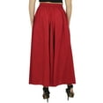 thumbnail image 2 of Bimba Women's Maroon Bohemian Style Elastic Tassels Waist Long Maxi Skirt-L, 2 of 4