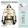 thumbnail image 5 of Excavator and Star White Pattern Cute School Backpack Bag for School with Padded Back and Adjustable Shoulder Straps 15.25"x11.5"x5.25", 5 of 5