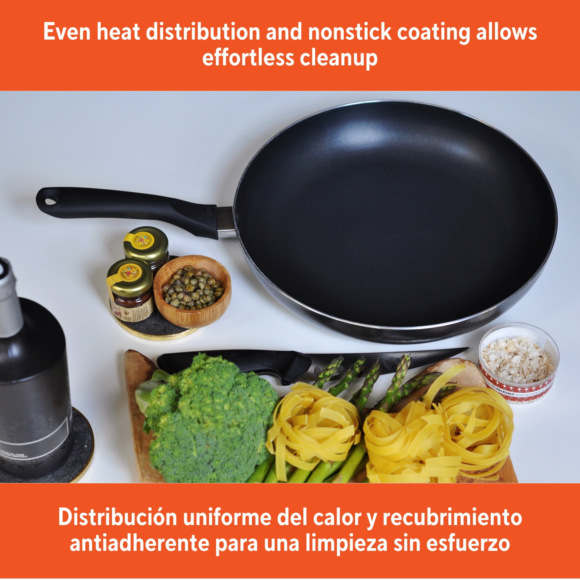 (2 pack) IMUSA 10in Charcoal Aluminum Nonstick Fry Pan with Soft Touch Handle, Black