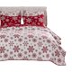 thumbnail image 2 of Juego de ropa de cama Benzara Flok Twin de 2 piezas con forma de copo de nieve rojo y blanco, 2 of 5