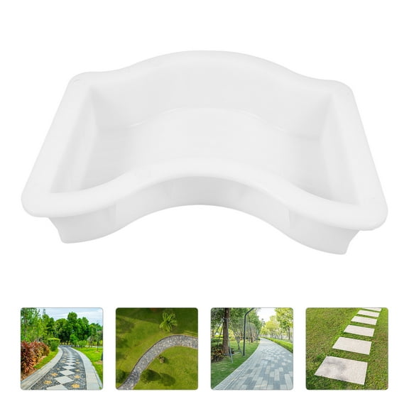 MLINS Walk Maker Mold Reusable Concrete Path Molds Stepping Stone Paver Lawn Patio Yard Molds Garden DIY Walkway Pavement Paving Moulds White