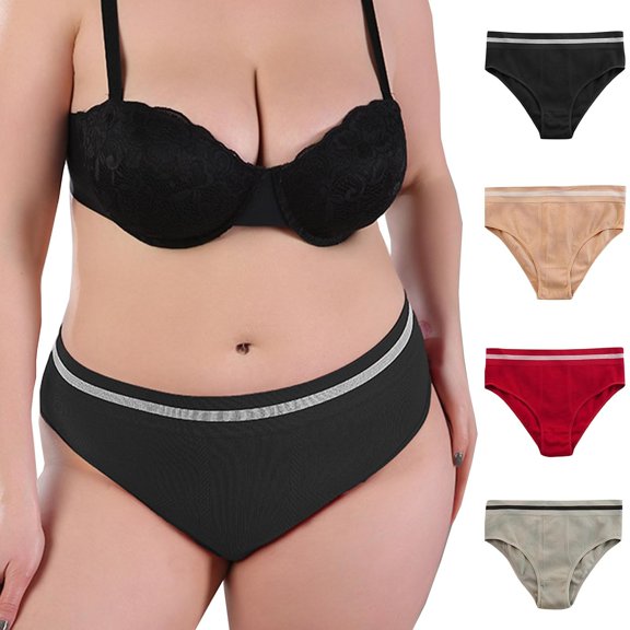 Ashirexll Plus Size Underwear for Women, Ladies Underwear Panties, Plus Size Seamless Underwear Breathable Seamless Triangle Panties