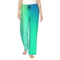 thumbnail image 1 of Balery blue green colors Pantalones de pijama para mujer, pijamas ultraligeros, pantalones de estar por casa-Large, 1 of 6