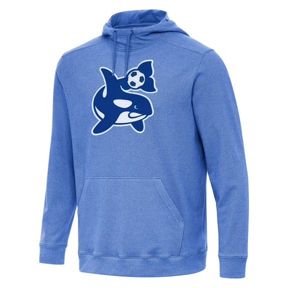 Men's Antigua Heather Blue Seattle Sounders FC Cloud Pullover Hoodie
