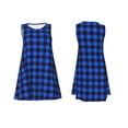 thumbnail image 6 of Defioc Buffalo Plaid Blue Black Pattern Women's Summer Dresses 2025 Beach Casual Sleeveless Tank Loose Sundress Beach Vacation Clothes with Pocket -XX-Large, 6 of 7