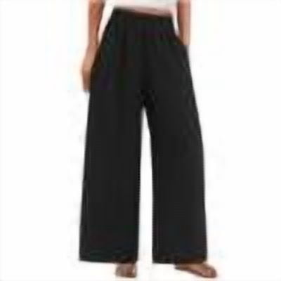 Admvng Linen Pants Women Solid Color Elastic Waist Wide Leg Pants For Women with Pocket S-2XL