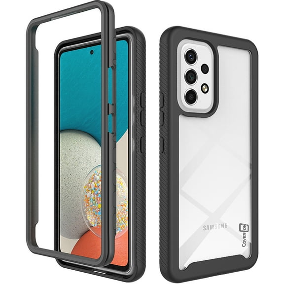 CoverON For Samsung Galaxy A53 5G Phone Case, Military Grade Full Body Rugged Slim Fit Clear Cover, Black