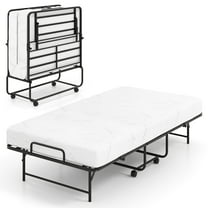 Topbuy Twin Size Folding Bed with Mattress Gel Memory Foam Mattress Heavy-duty Metal Frame Guest Bed