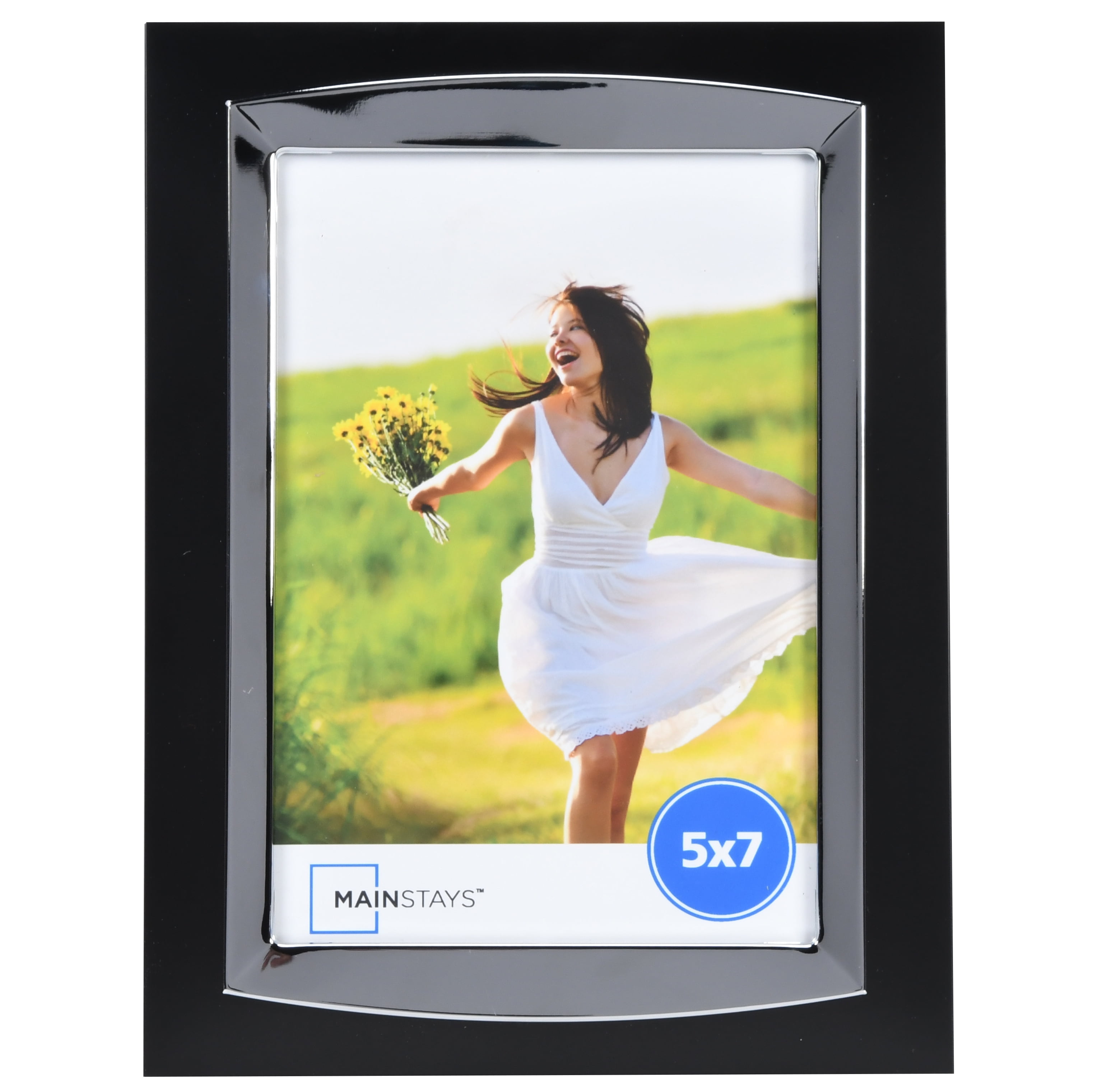 Mainstays 2Tone Picture Frame, Black, 5 x 7