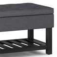 thumbnail image 4 of Cosmopolitan 44 inch Wide Rectangle Storage Ottoman Bench with Open Bottom in Slate Grey Linen Look Fabric, 4 of 8