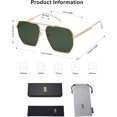 thumbnail image 6 of Retro Oversized Square Polarized Sunglasses for Women Men Vintage Shades Classic Large Metal Sun Glasses, 6 of 6