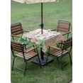 thumbnail image 3 of Outdoor Tablecloth with Umbrella Hole and Zipper, Easter Square Table Cloth 60x60 Inch Waterproof Tablecloth, Cute Bunny Eggs Flowers Plants Pink Checkered Picnic Table Cover for Patio Camping, 3 of 7