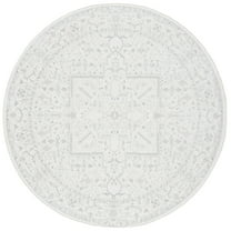 SAFAVIEH Martha Stewart Sabrina Doretta Medallion Area Rug, Ivory/Light Grey, 6'7" x 6'7" Round