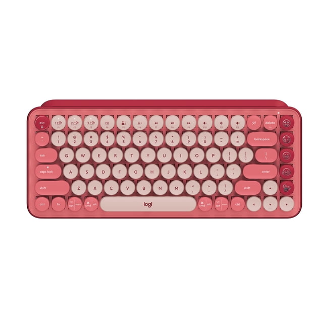 Logitech POP Keys Mechanical Wireless Keyboard with Customizable Emoji Keys, Durable Compact Design, Bluetooth or USB Connectivity, Multi-Device, OS
